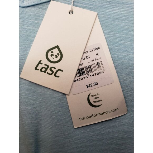 tasc Performance St. Charles V-Neck Bamboo T-Shirt Cool Blue Short Sleeve Small - Picture 6 of 6